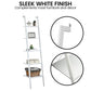 Sarantino Amelia 5-Tier Ladder Shelf in White - Furniture >