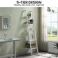 Sarantino Amelia 5-Tier Ladder Shelf in White - Furniture >