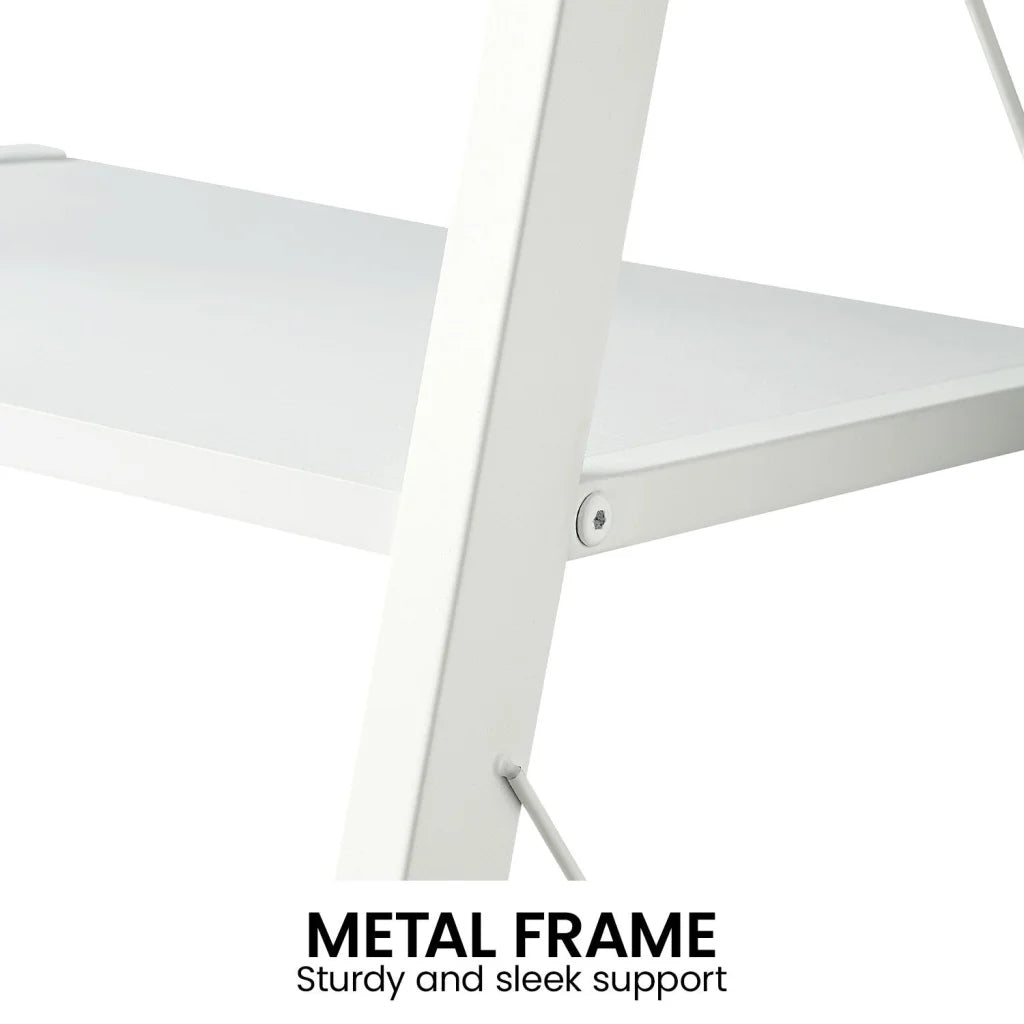 Sarantino Amelia 5-Tier Ladder Shelf in White - Furniture >