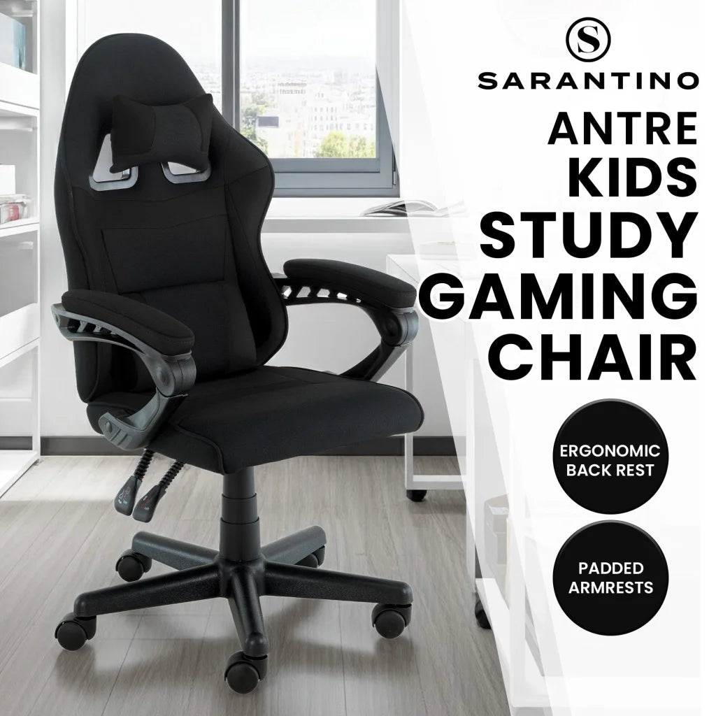 Sarantino Antre Kids Study Gaming Chair Black Adjustable