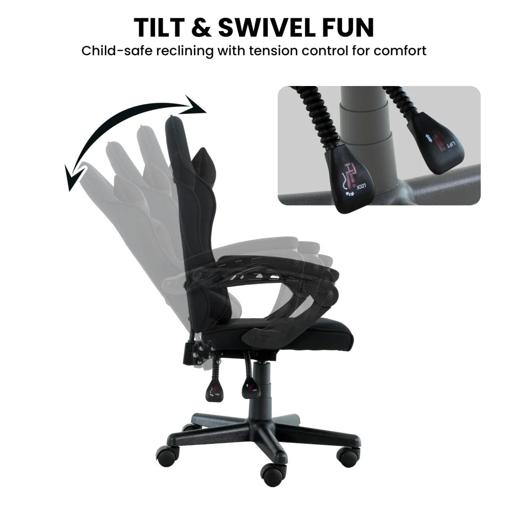 Sarantino Antre Kids Study Gaming Chair Black Adjustable