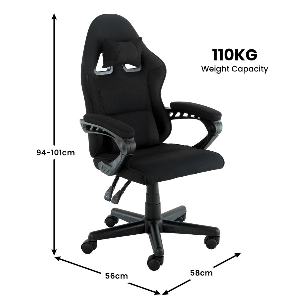 Sarantino Antre Kids Study Gaming Chair Black Adjustable