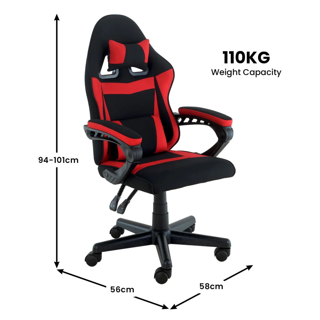 Sarantino Antre Kids Study Gaming Chair Black Red Computer