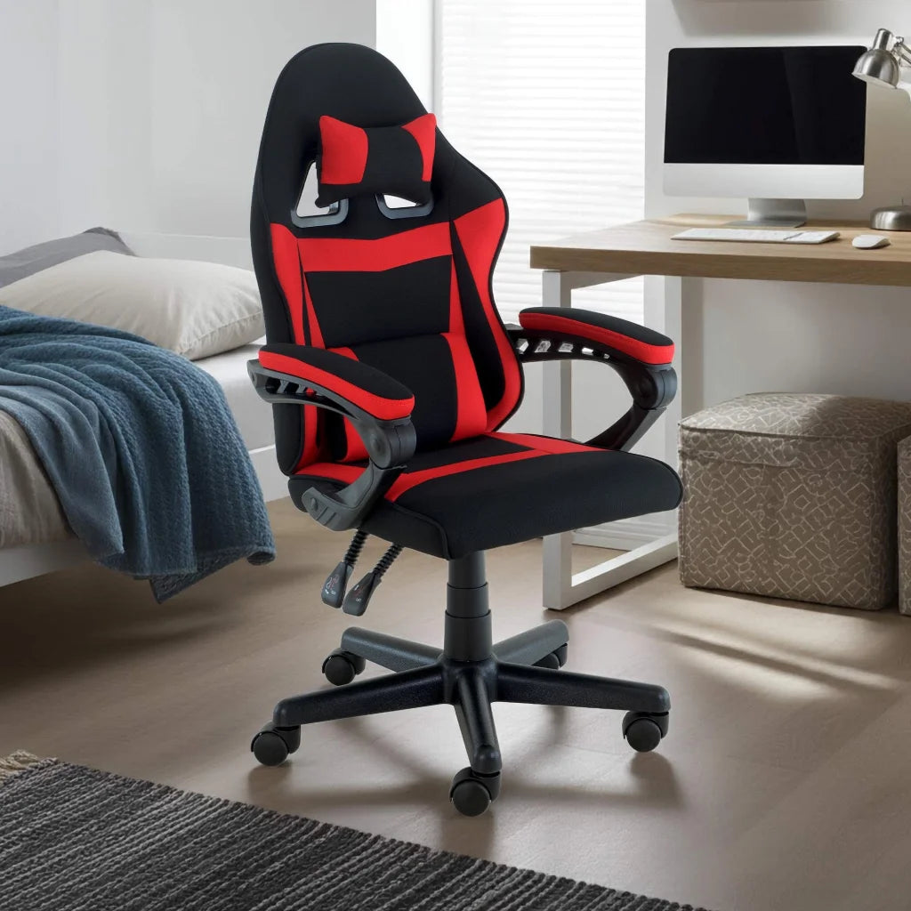 Sarantino Antre Kids Study Gaming Chair Black Red Computer