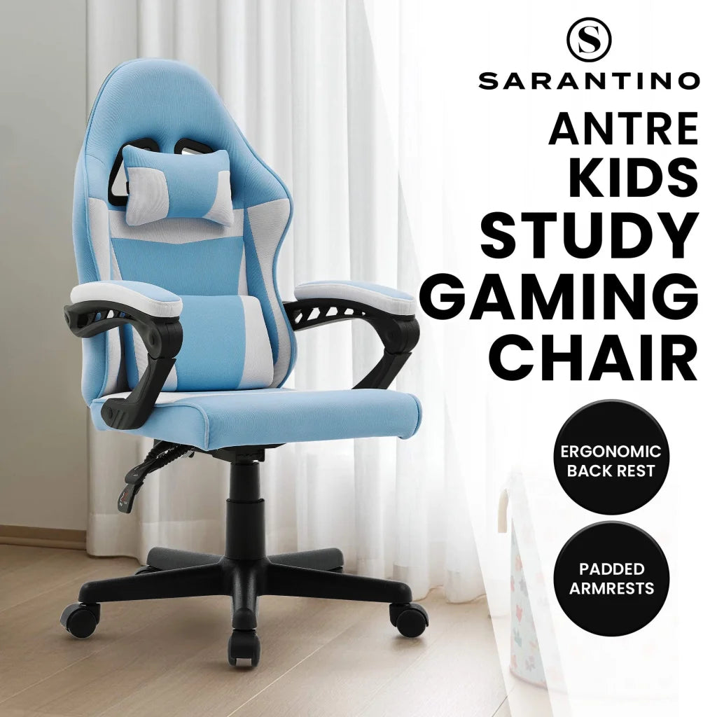 Sarantino Antre Kids Study Gaming Chair in Black and White