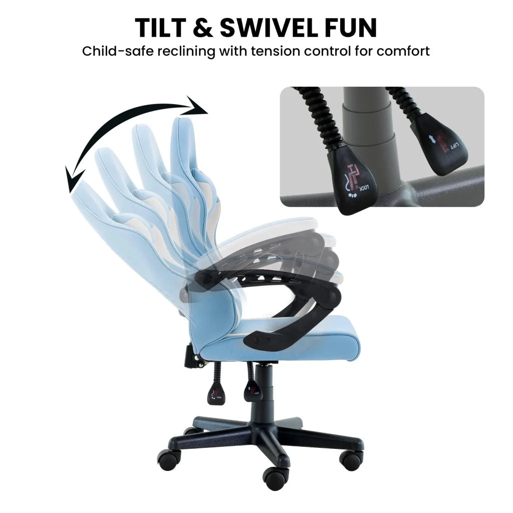 Sarantino Antre Kids Study Gaming Chair in Black and White