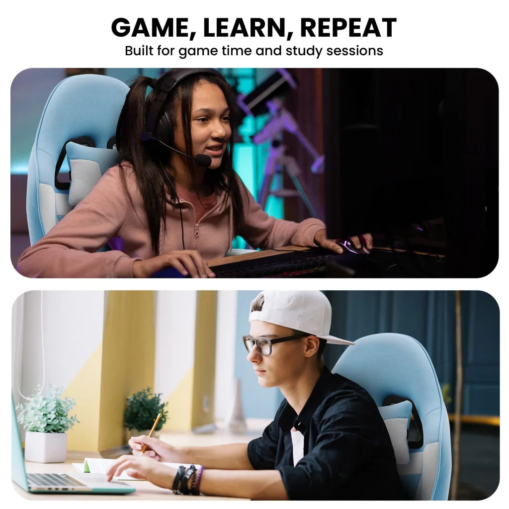 Sarantino Antre Kids Study Gaming Chair in Black and White