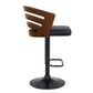 Sarantino Bentwood Walnut Barstool Leather Seat And Metal