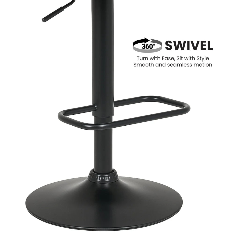 Sarantino Bentwood Walnut Barstool Leather Seat And Metal