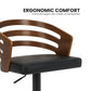 Sarantino Bentwood Walnut Barstool Leather Seat And Metal