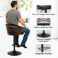 Sarantino Bentwood Walnut Barstool Leather Seat And Metal
