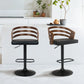 Sarantino Bentwood Walnut Barstool Leather Seat And Metal