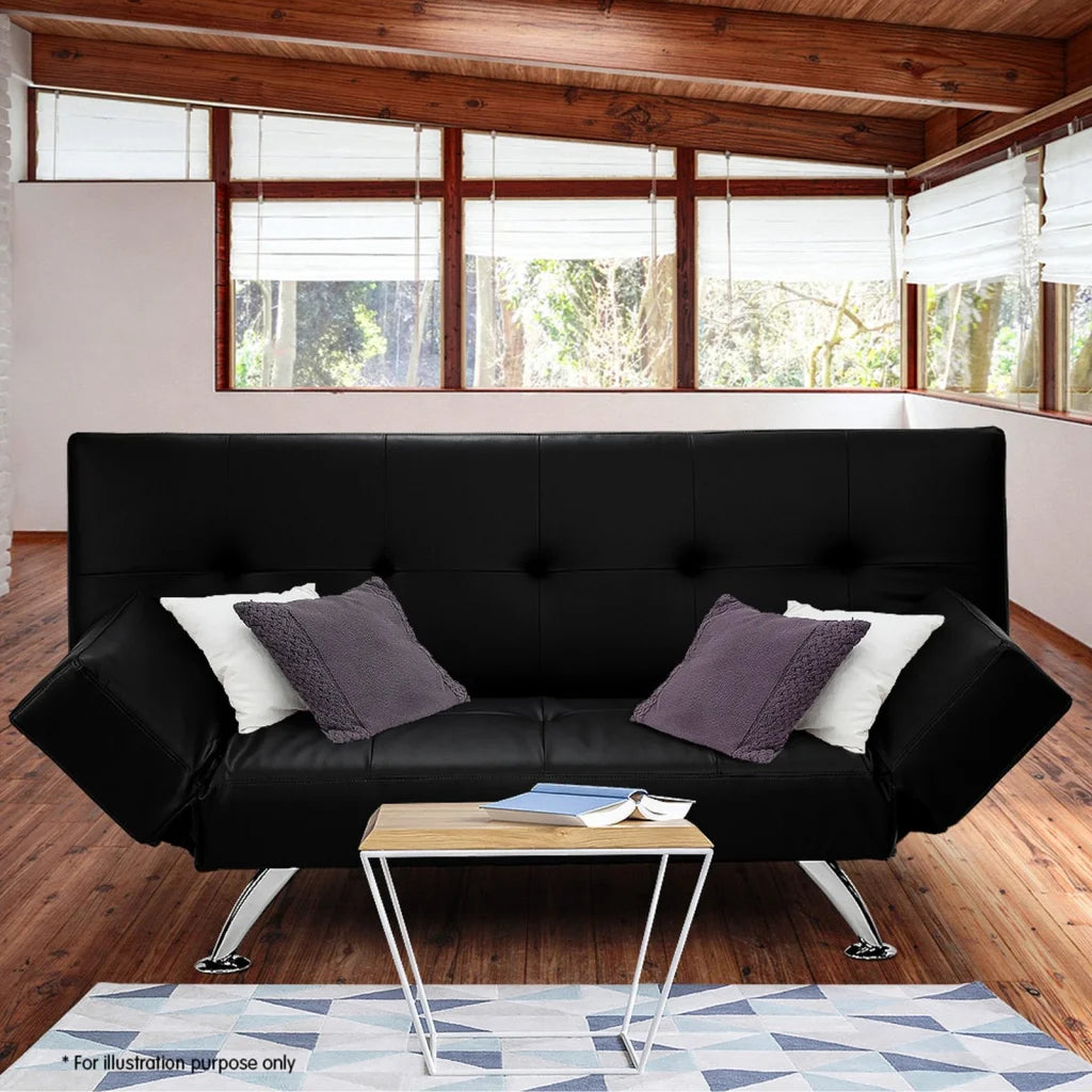Sarantino Brooklyn Sofa Bed Faux Leather Lounge Couch Futon
