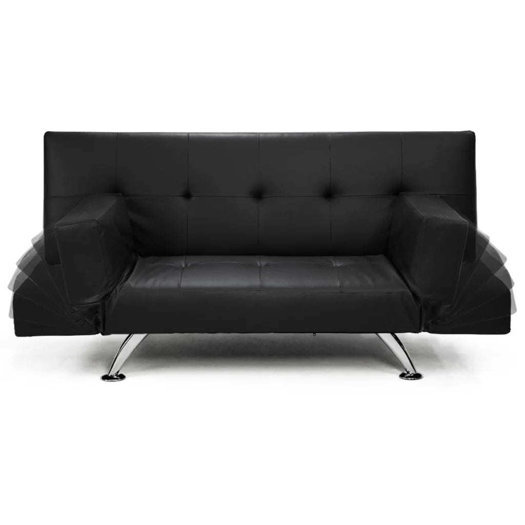 Sarantino Brooklyn Sofa Bed Faux Leather Lounge Couch Futon
