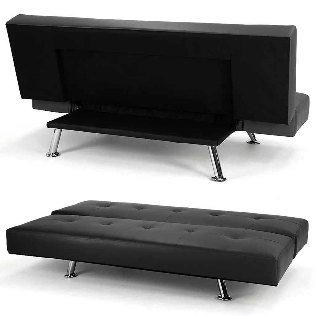 Sarantino Brooklyn Sofa Bed Faux Leather Lounge Couch Futon