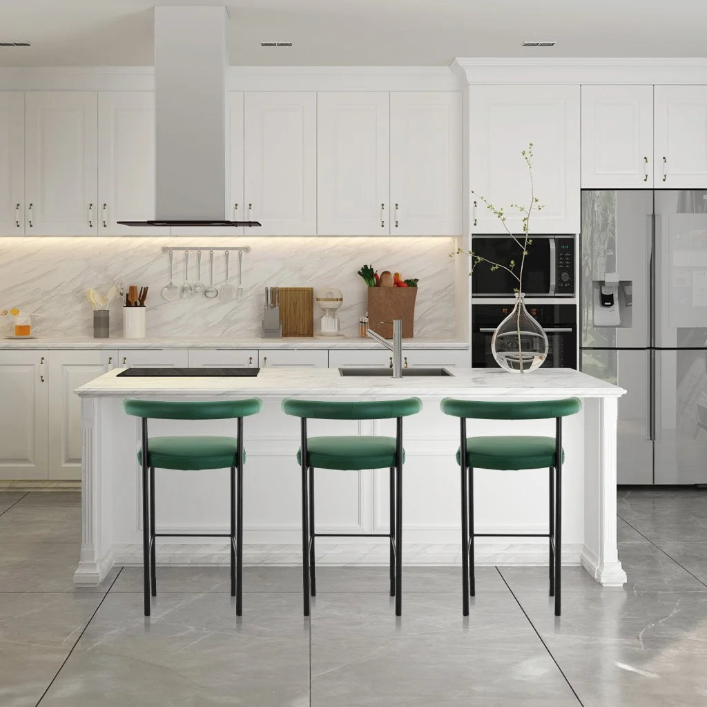 Sarantino Cedric Bar Stool W/ High-density Foam Upholstered