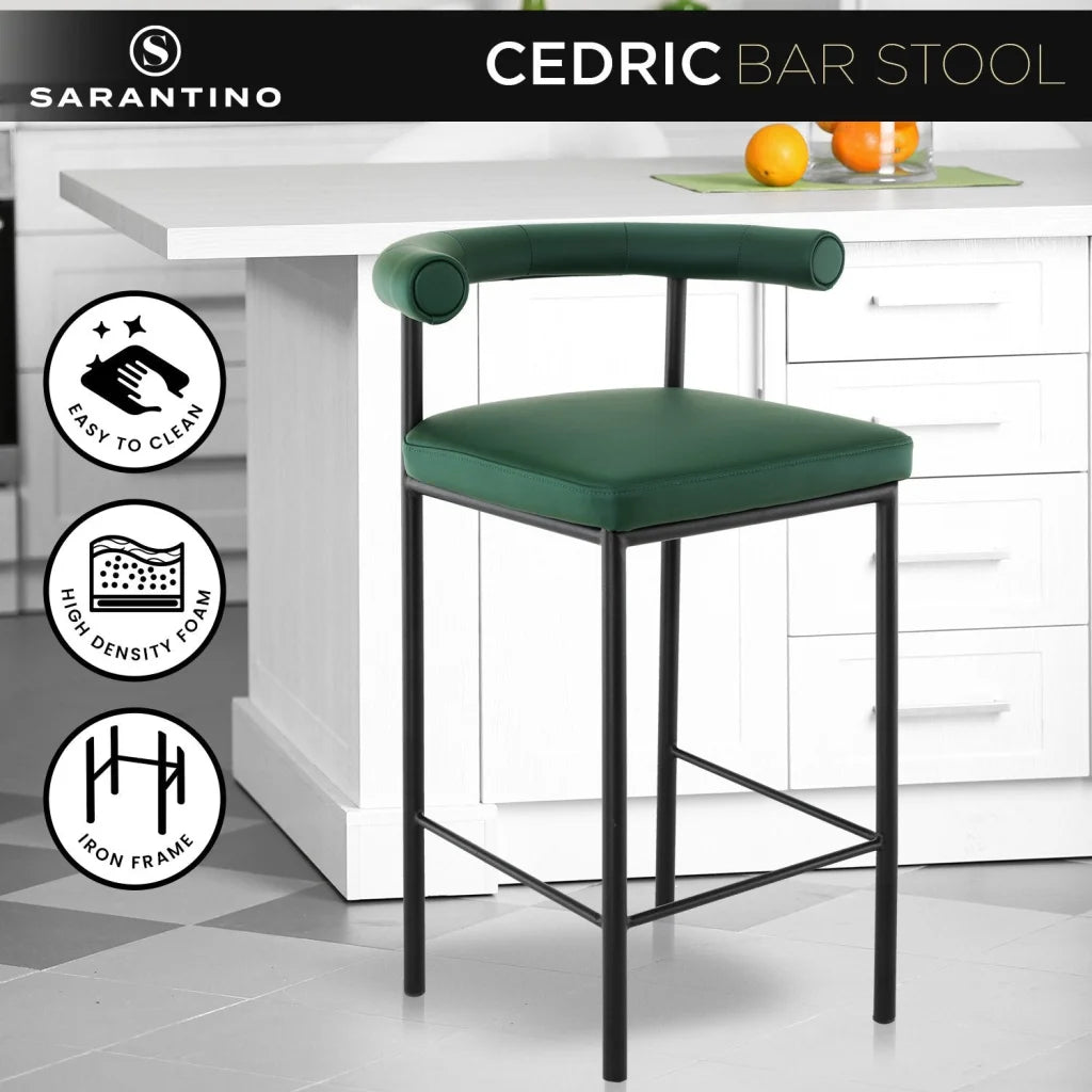Sarantino Cedric Bar Stool W/ High-density Foam Upholstered