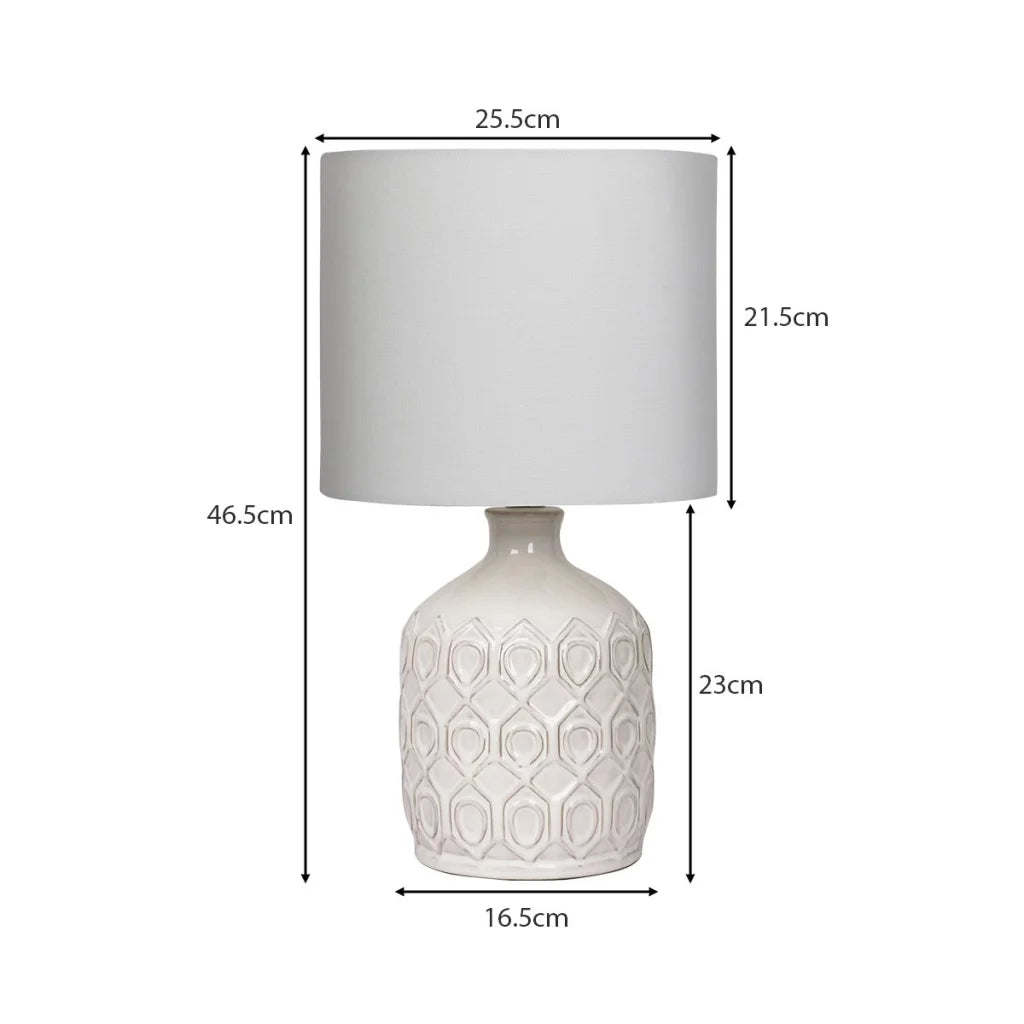 Sarantino Ceramic Table Lamp In Cream - Home & Garden >