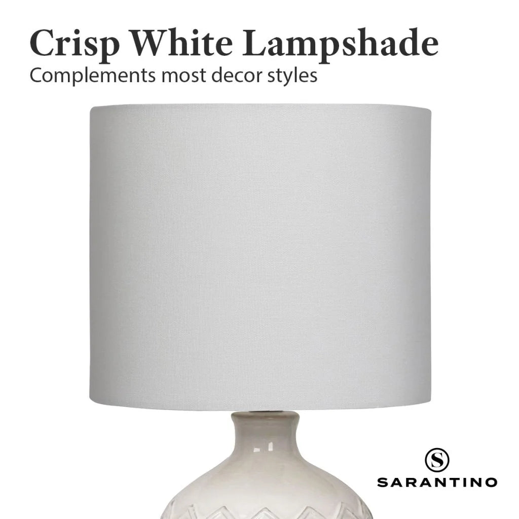 Sarantino Ceramic Table Lamp In Cream - Home & Garden >