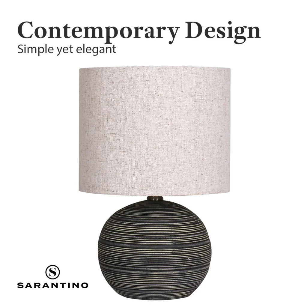 Sarantino Ceramic Table Lamp With Striped Pattern