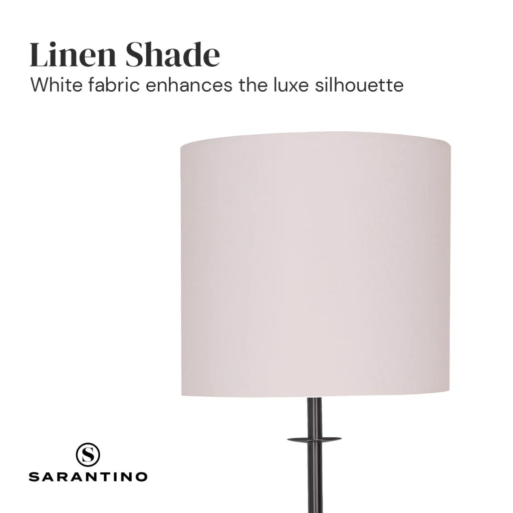 Sarantino Concrete & Metal Table Lamp with Ghost-White