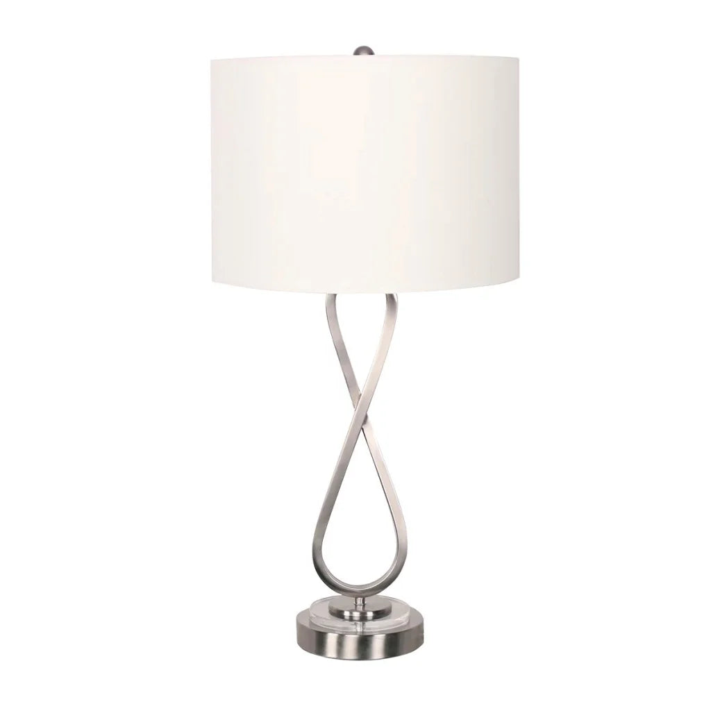 Sarantino Contemporary Table Lamp In Nickel Finish - Home &