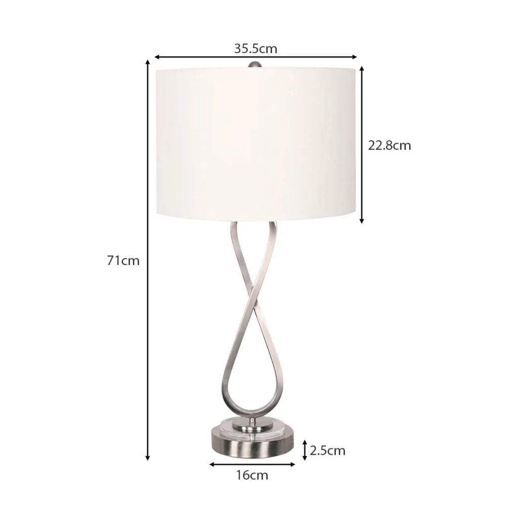 Sarantino Contemporary Table Lamp In Nickel Finish - Home &