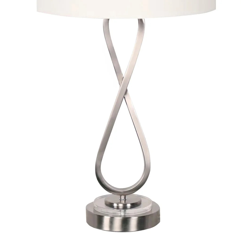 Sarantino Contemporary Table Lamp In Nickel Finish - Home &
