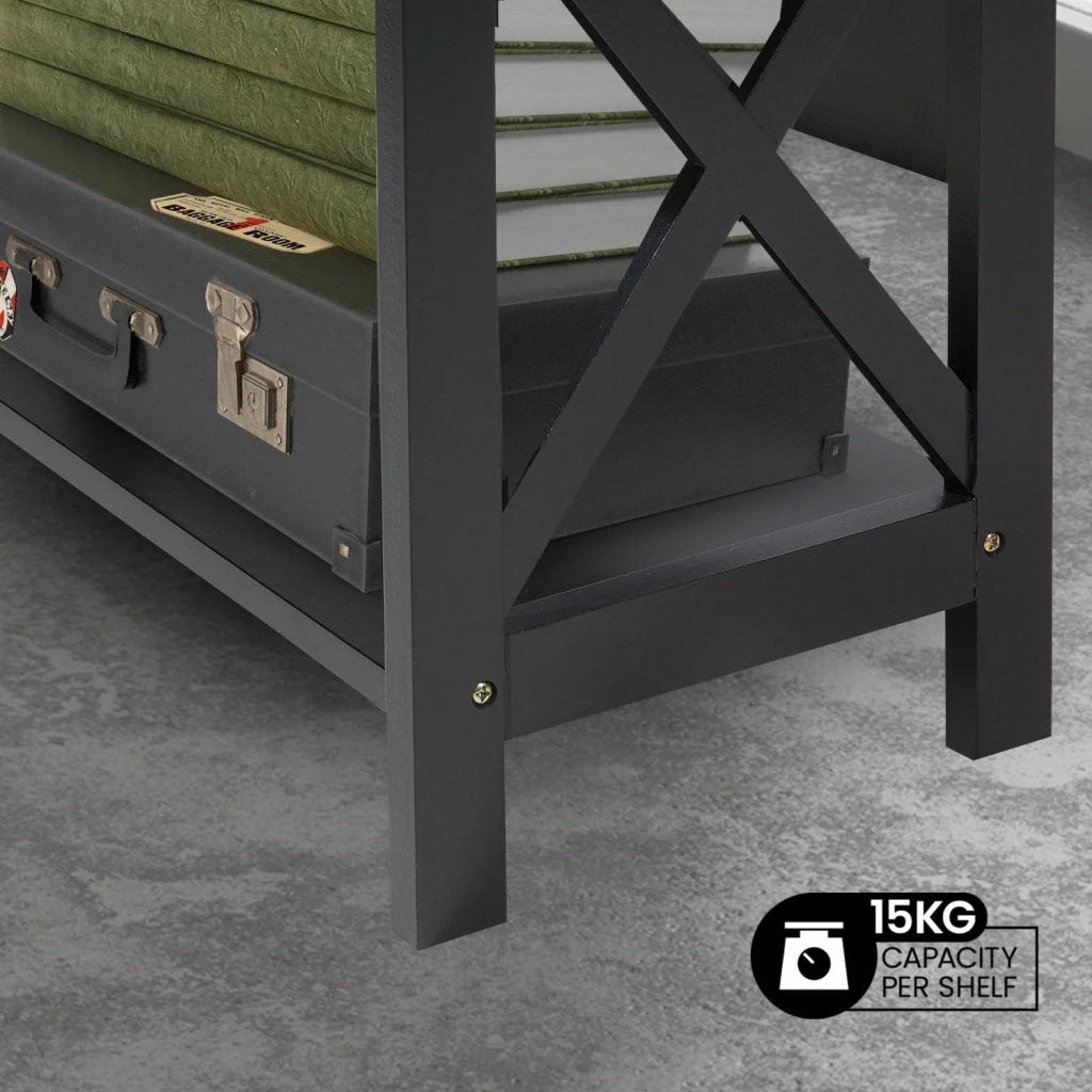 Sarantino Daphne 5-tier Cross Panel Bookshelf - Furniture >