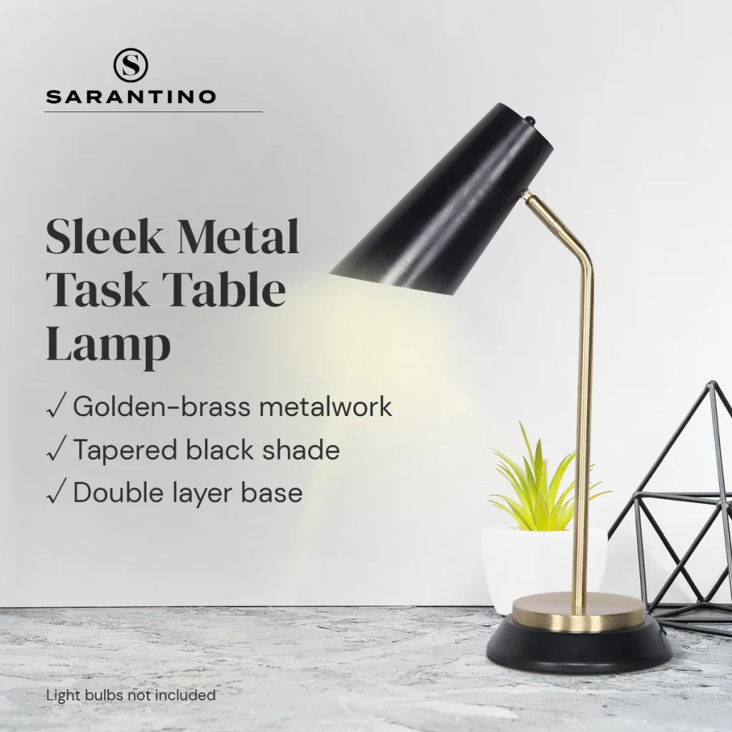 Sarantino Electric Reading Light Table Lamp Brass Finish