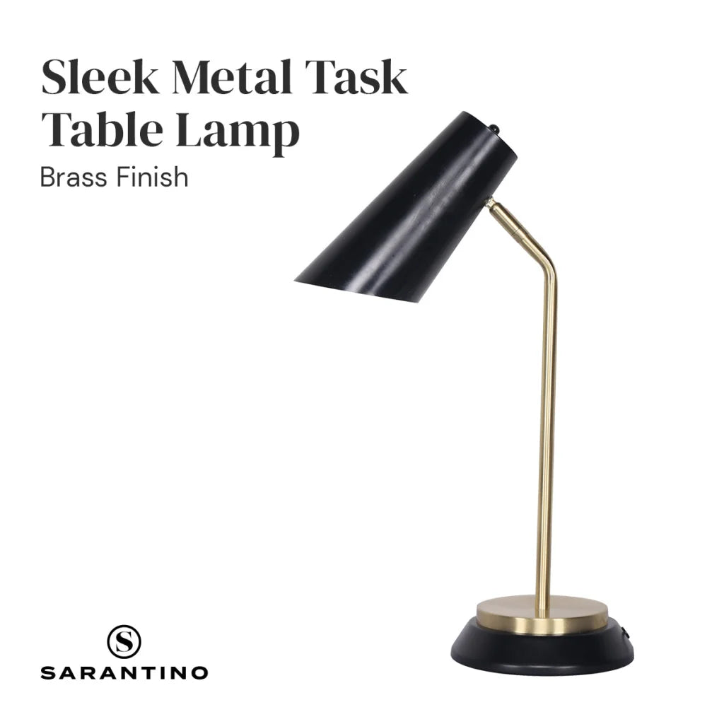 Sarantino Electric Reading Light Table Lamp Brass Finish