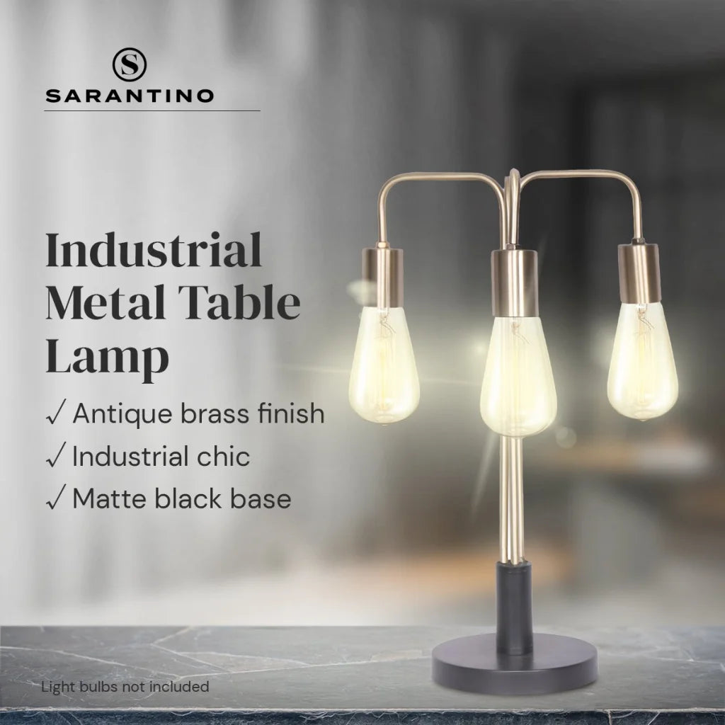 Sarantino Exposed Bulb Industrial Table Lamp - Home &