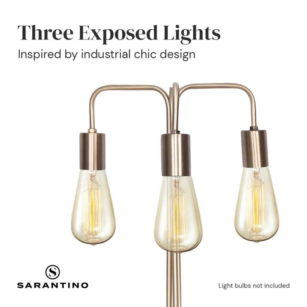 Sarantino Exposed Bulb Industrial Table Lamp - Home &