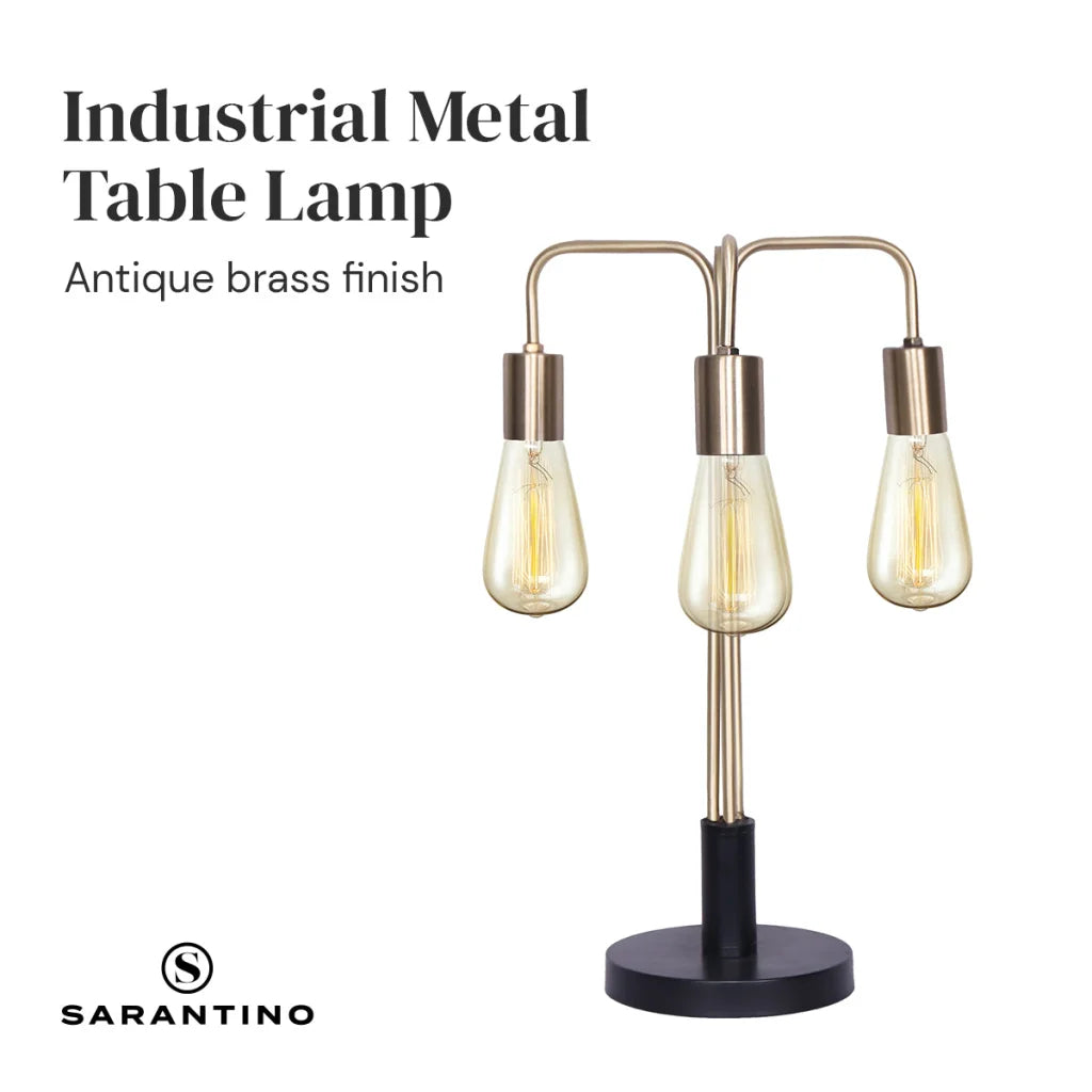 Sarantino Exposed Bulb Industrial Table Lamp - Home &