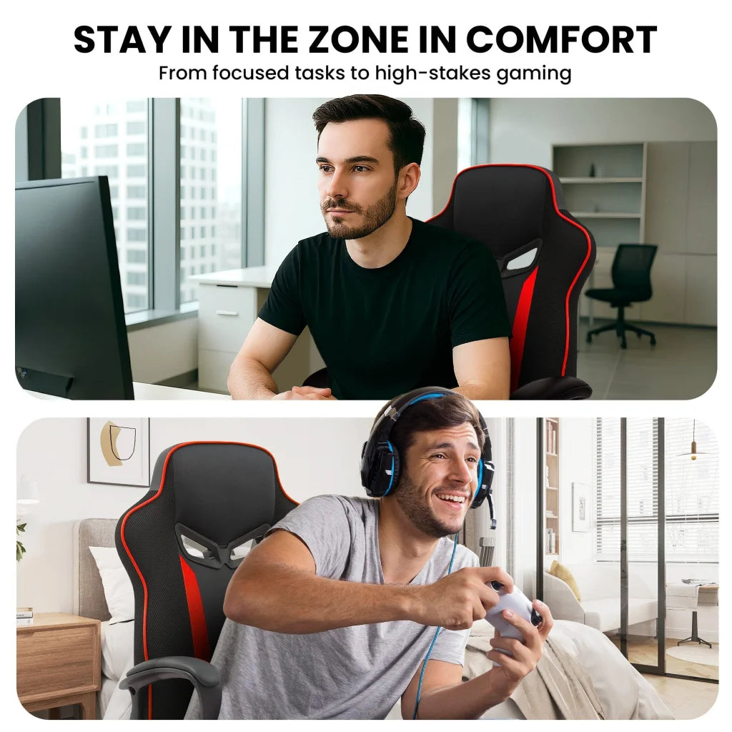 Sarantino Fayzo Racing Reclining Office Gaming Chair Black