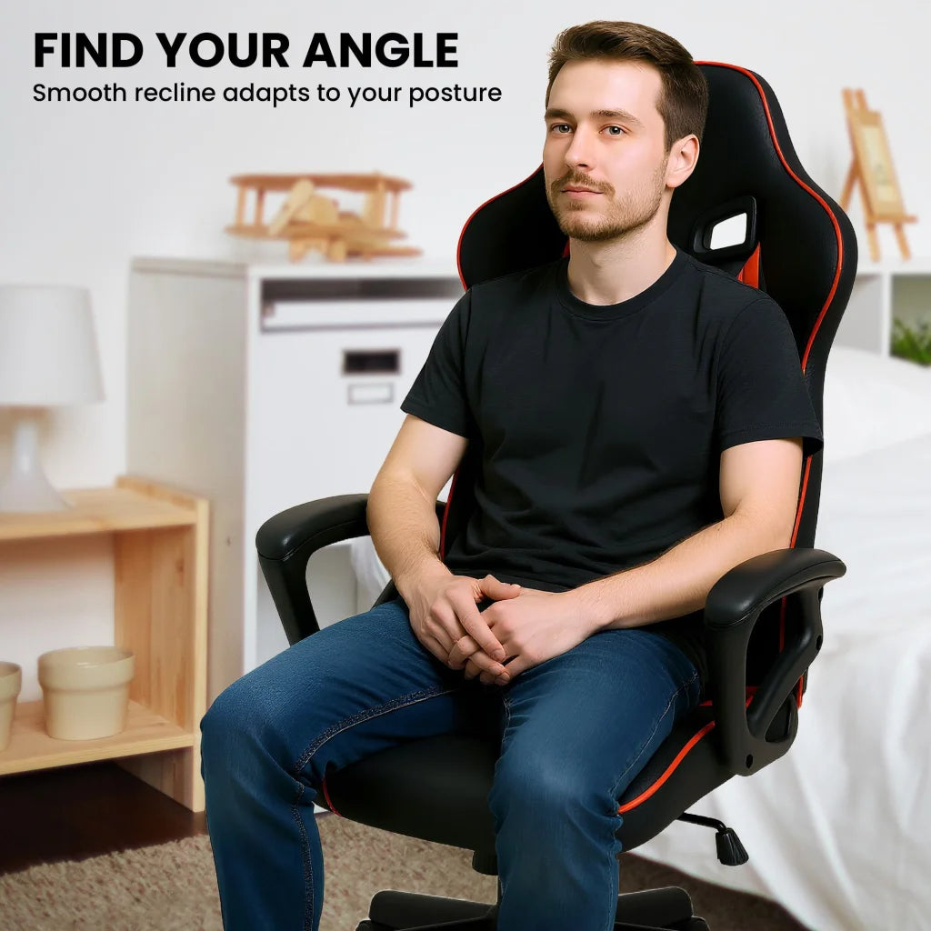 Sarantino Fayzo Racing Reclining Office Gaming Chair Black