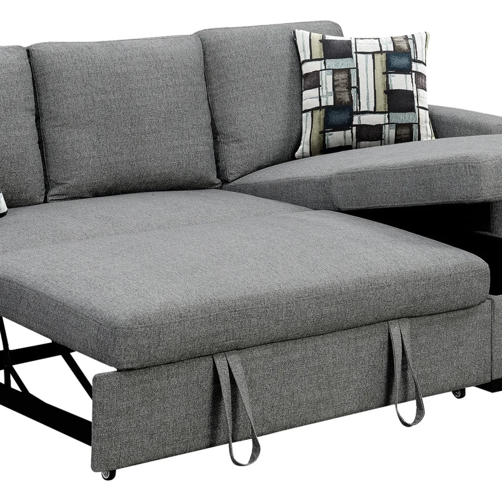 Sarantino Fontana Pullout Sofa Bed with Storage Chaise