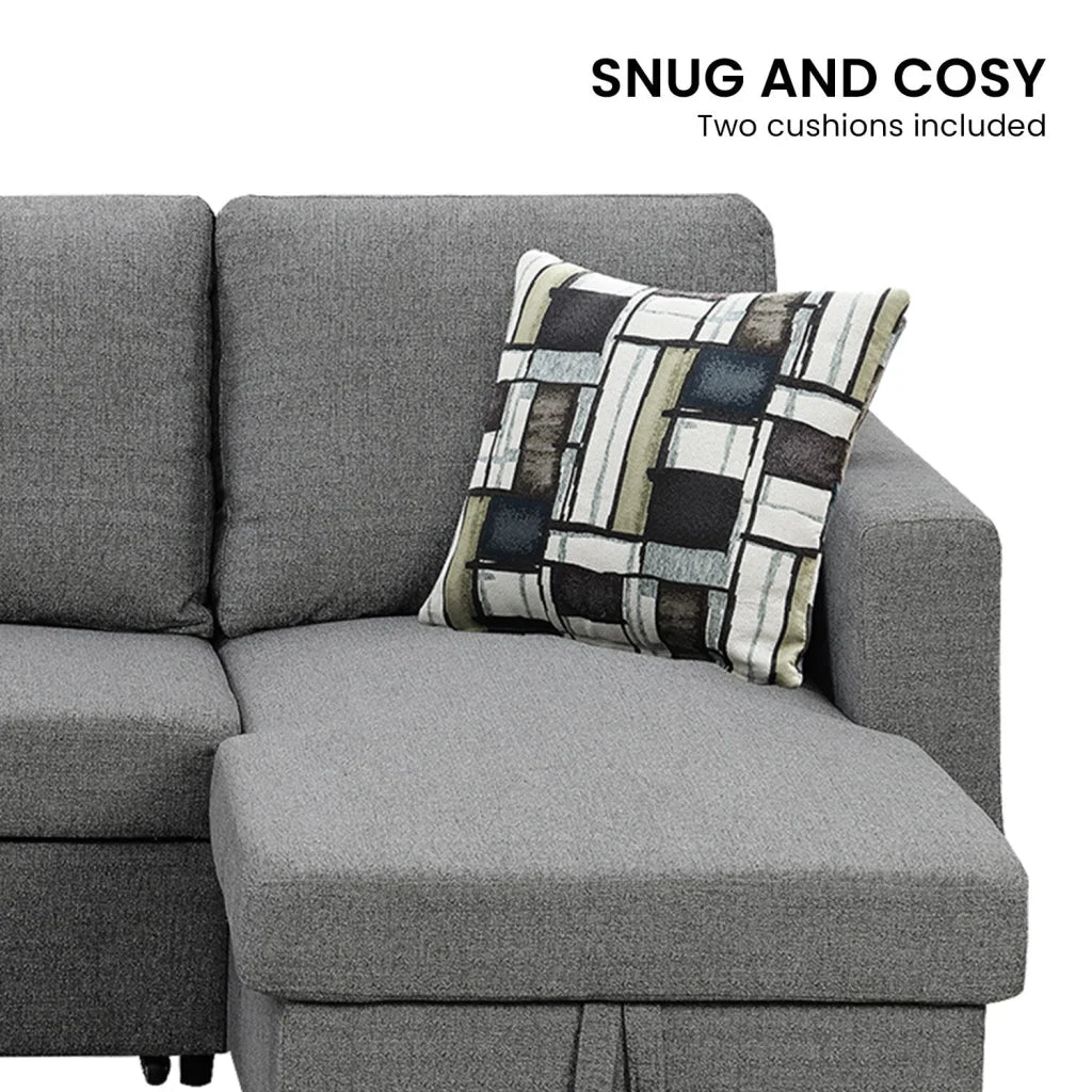 Sarantino Fontana Pullout Sofa Bed with Storage Chaise