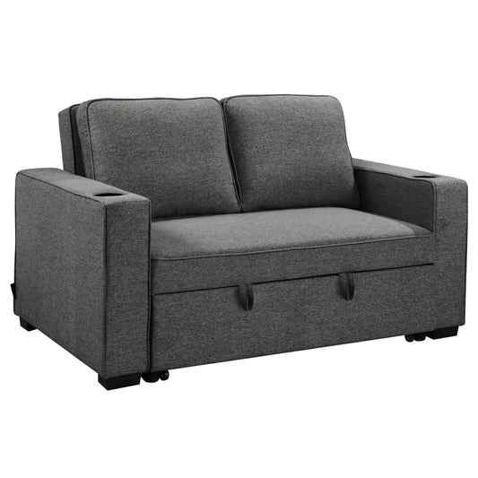 Sarantino Hoffman Linen Dark Grey Convertible Sofa Bed