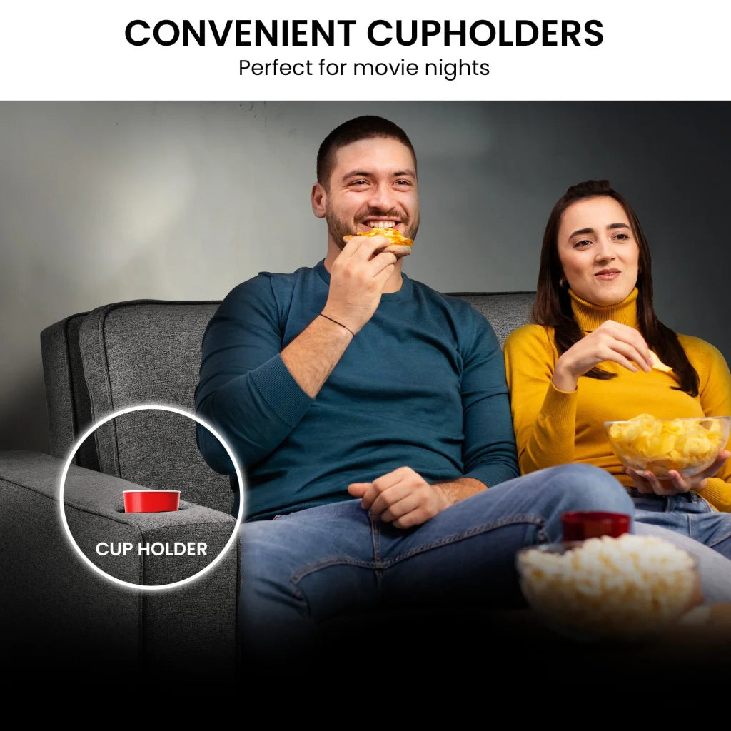 Sarantino Hoffman Linen Dark Grey Convertible Sofa Bed