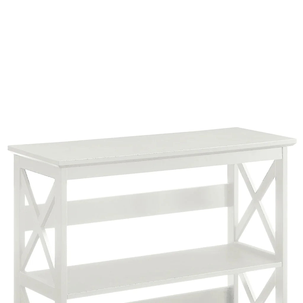Sarantino Lucas 3-Tier Bookshelf Display Rack in White