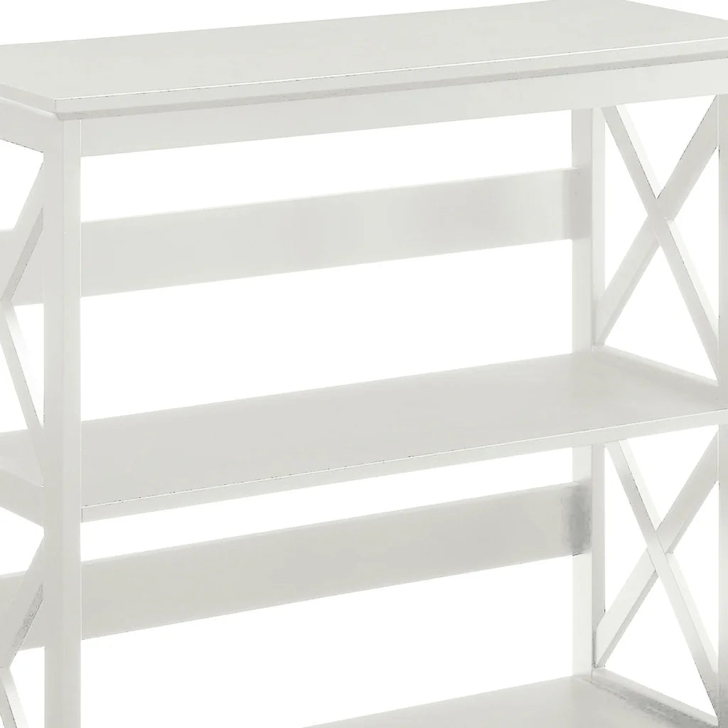 Sarantino Lucas 3-Tier Bookshelf Display Rack in White