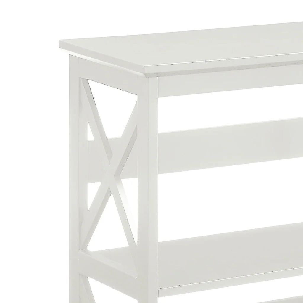 Sarantino Lucas 3-Tier Bookshelf Display Rack in White