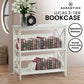 Sarantino Lucas 3-Tier Bookshelf Display Rack in White