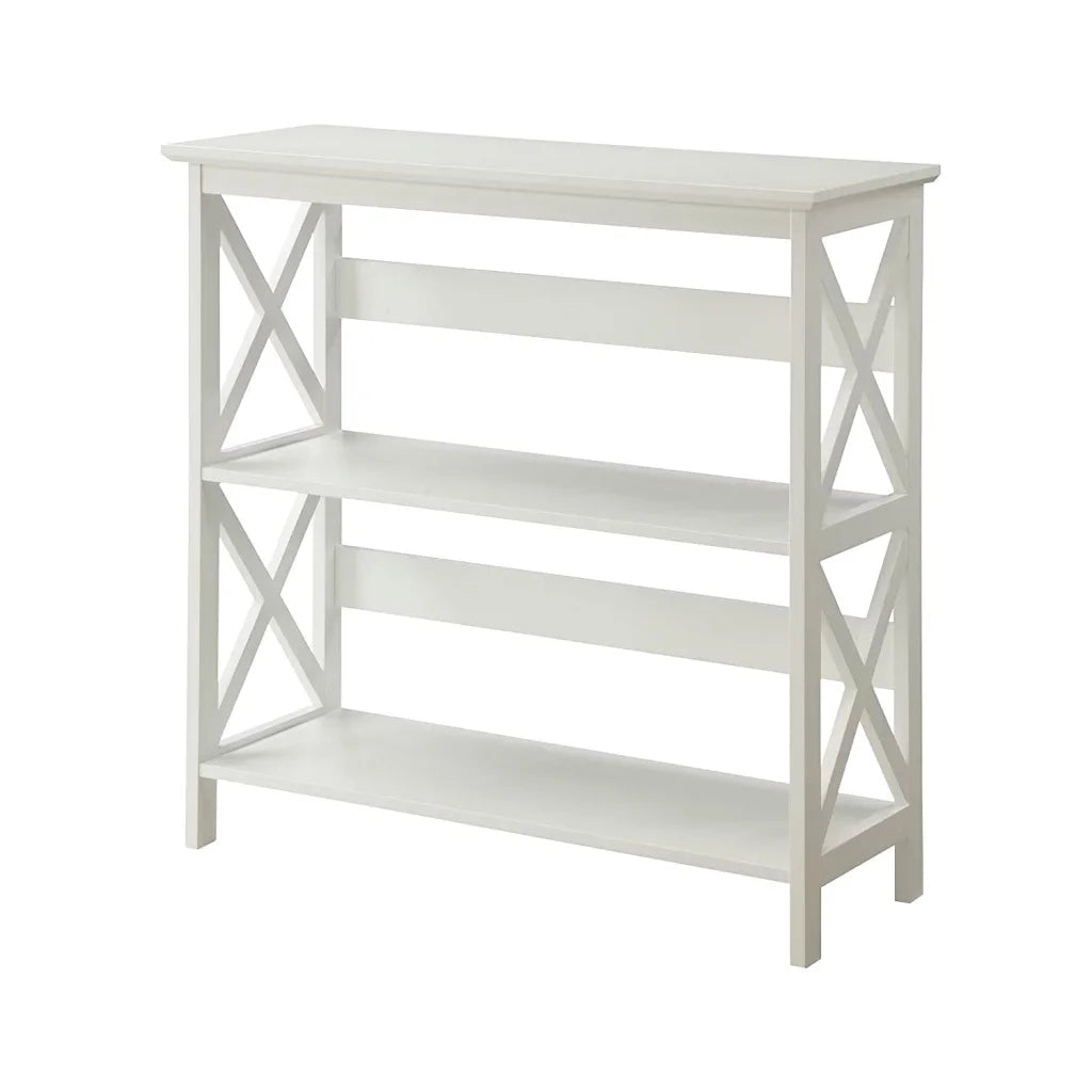 Sarantino Lucas 3-Tier Bookshelf Display Rack in White