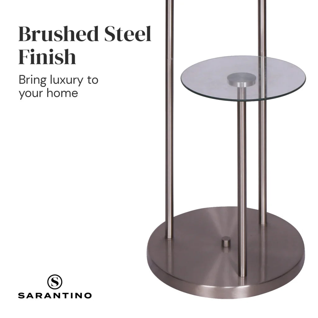 Sarantino Metal Floor Lamp with Glass Shelves - Home &