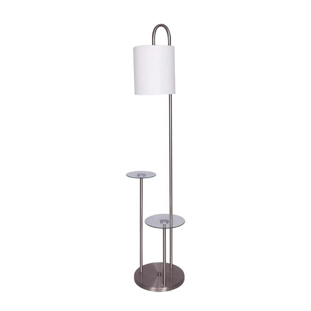 Sarantino Metal Floor Lamp with Glass Shelves - Home &