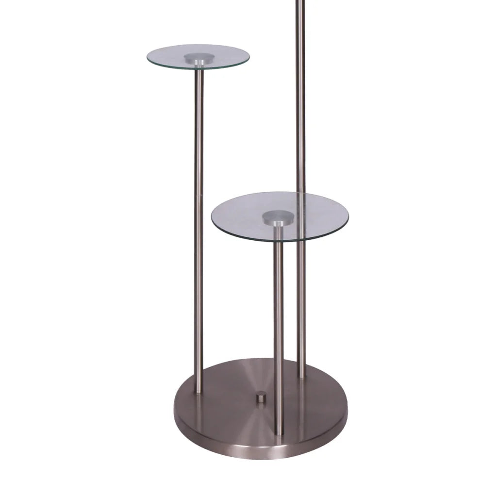 Sarantino Metal Floor Lamp with Glass Shelves - Home &
