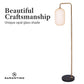 Sarantino Metal Floor Lamp With Opal Glass Shade - Home &