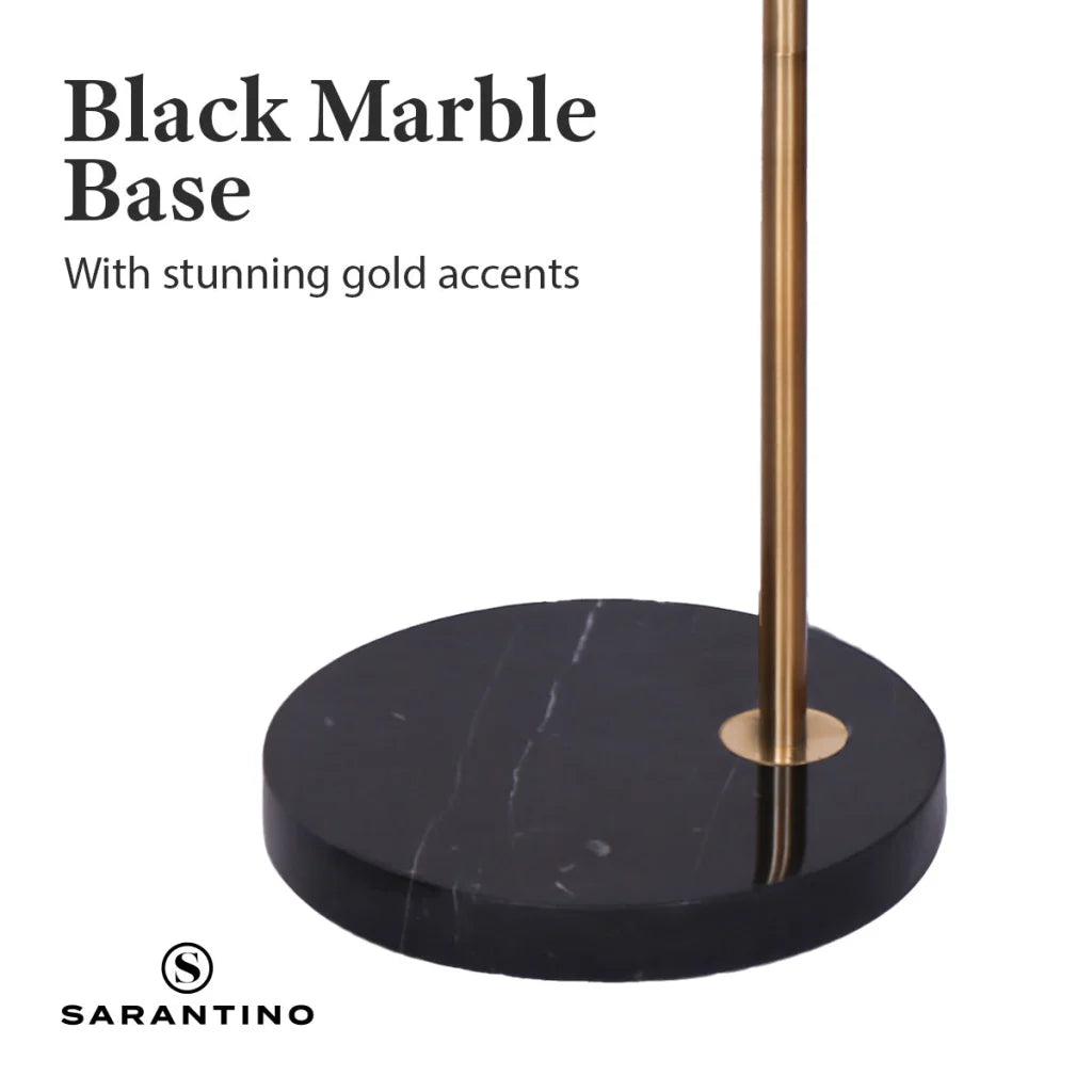 Sarantino Metal Floor Lamp With Opal Glass Shade - Home &